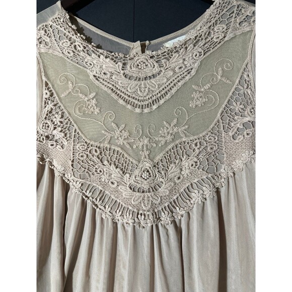 Altar'd State Boho Lace Embroidered Cream Long Sleeve Top - Picture 4 of 7